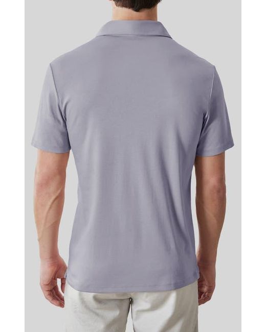 Robert Barakett Gray Georgia Short Sleeve Pima Cotton Polo for men