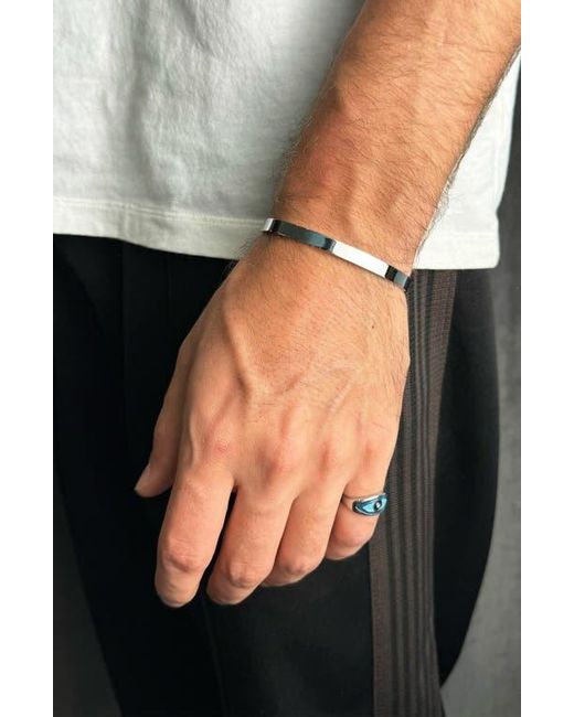 Nialaya White Open Cuff Bangle for men