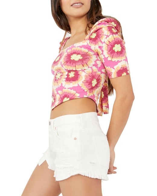 Free People Red Give Me More Crop Top