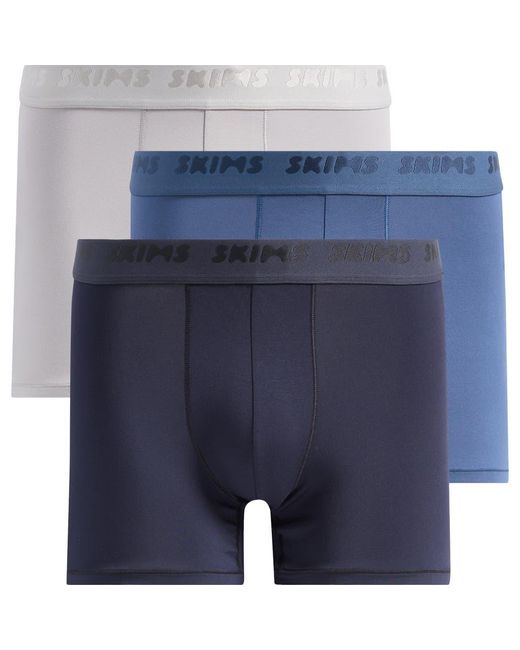 Skims Blue Assorted 3-Pack 3-Inch Stretch Modal Boxer Briefs for men