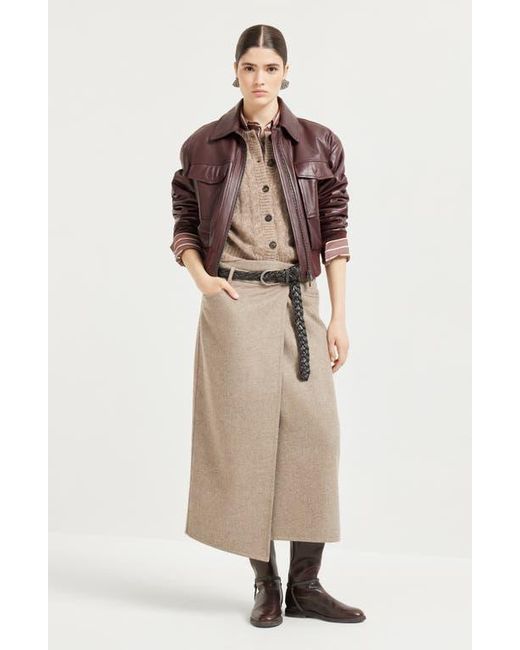 Brunello Cucinelli Purple Soft Nappa Leather Bomber Jacket