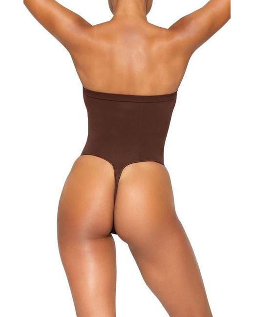 Skims Brown Seamless Sculpt Strapless Bodysuit