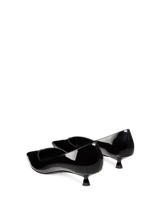 Stuart Weitzman Black Eva Kitten Heel Pointed Toe Pump