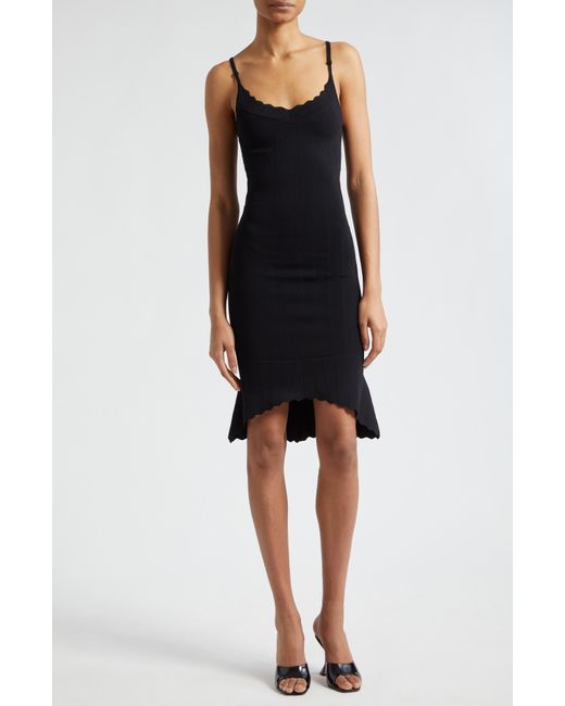 L'Agence Black Asa High-low Cocktail Sweater Dress