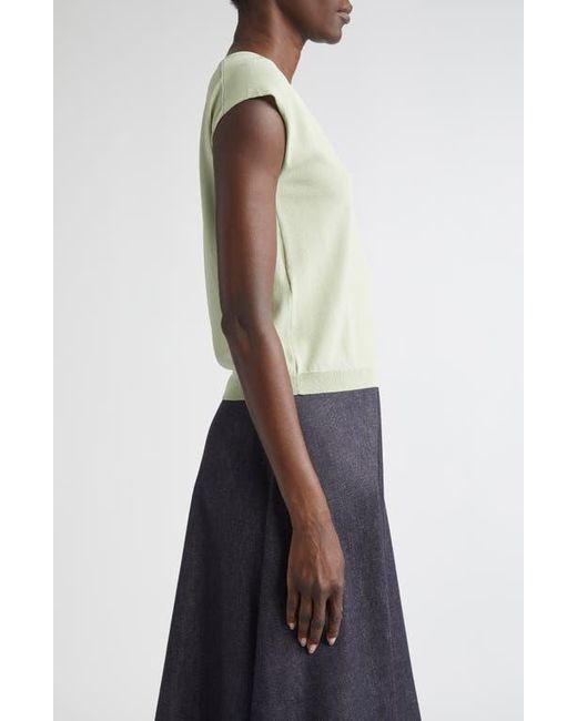Altuzarra Green Rinaldi Asymmetric Cap Sleeve Sweater
