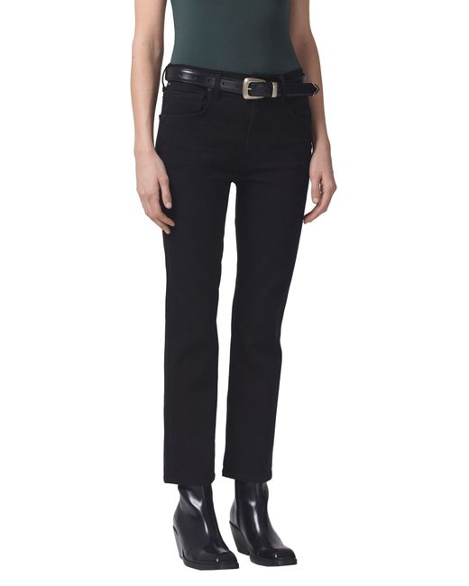 Citizens of Humanity Black Isola Straight Leg Crop Jeans
