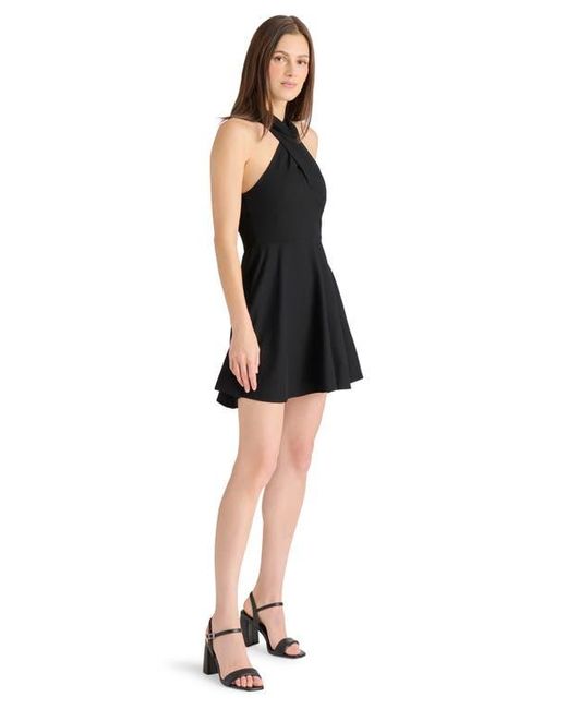 Steve Madden Black Kosta Crossover Linen Blend Minidress