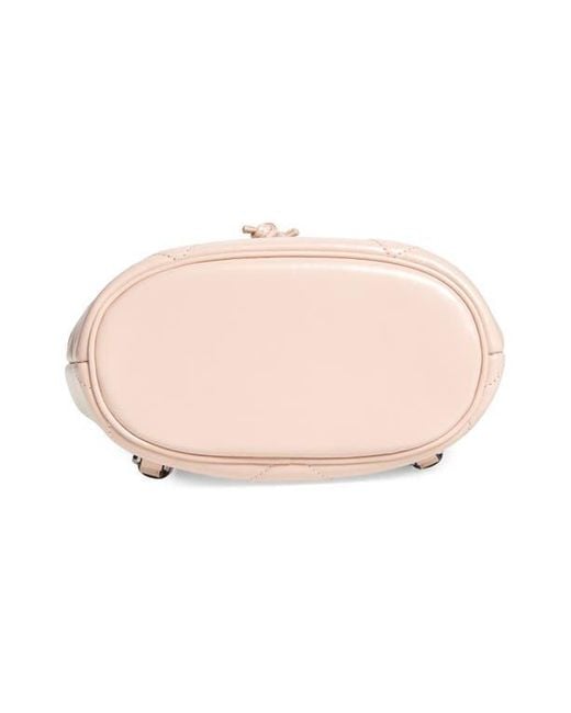 Tory Burch Pink Small Kira Diamond Quilted Leather Backpack
