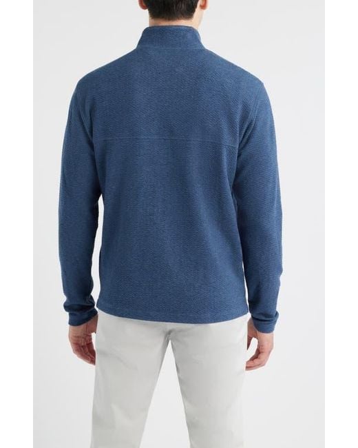 Johnnie-o Blue Ransel Quarter Snap Placket Pullover for men