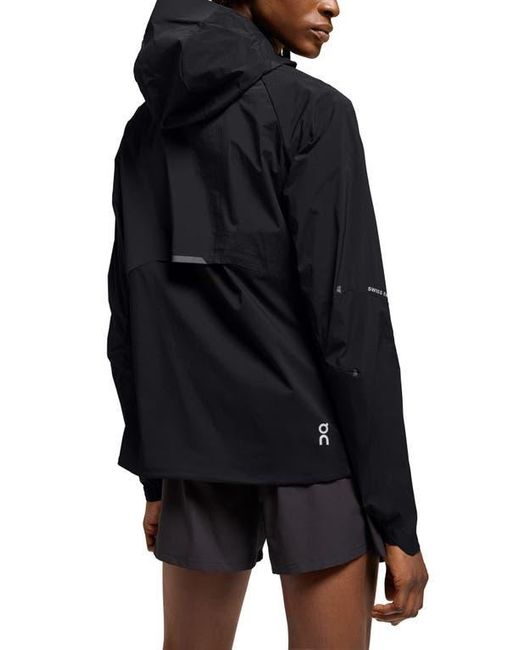 On Shoes Black Core Hooded Packable Running Jacket