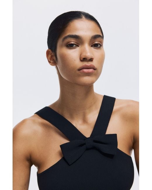 H&M Black Bow-Detail Top