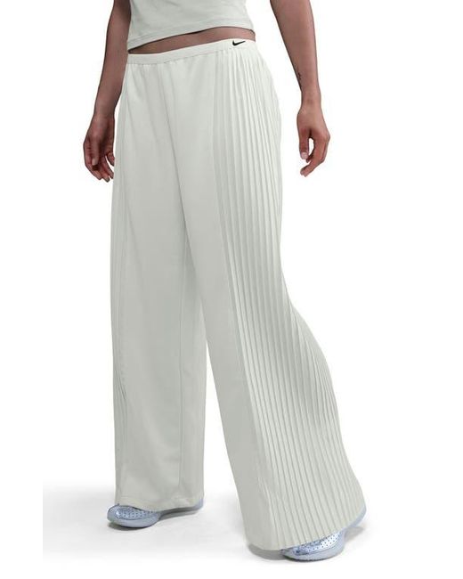 Nike White Pleated Wide Leg Pants