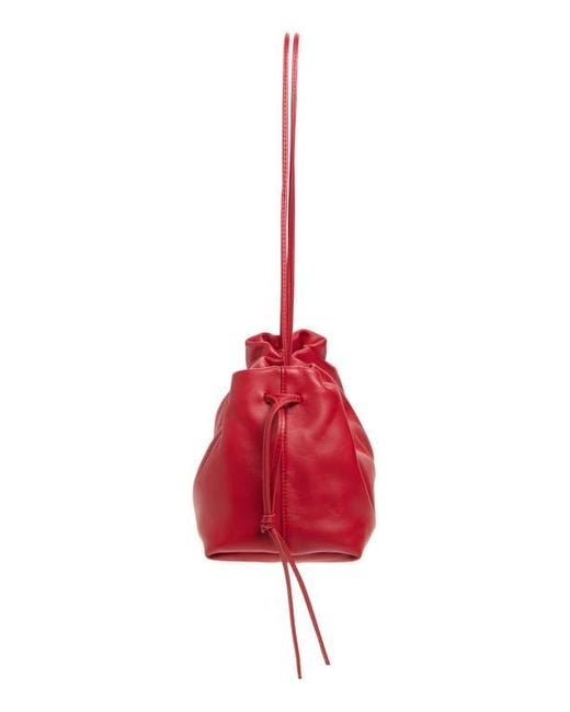 Altuzarra Red Drawstring Leather Clutch