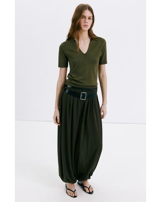 Mango Green Johnny Collar Polo