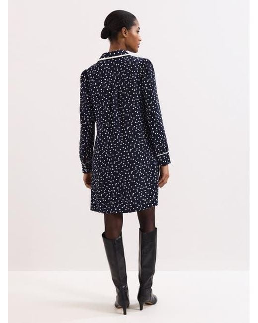 Phase Eight Blue Collared Mini Tunic Dress