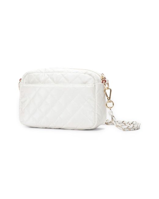 MZ Wallace White Mini Crosby Quilted Nylon Crossbody Bag