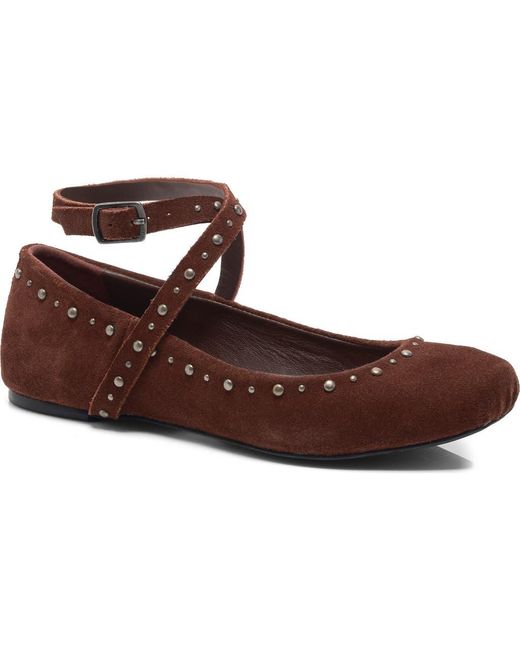 Free People Brown Grace Ankle Strap Ballet Flat