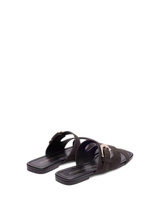 Stuart Weitzman Black Sai Slide Sandal