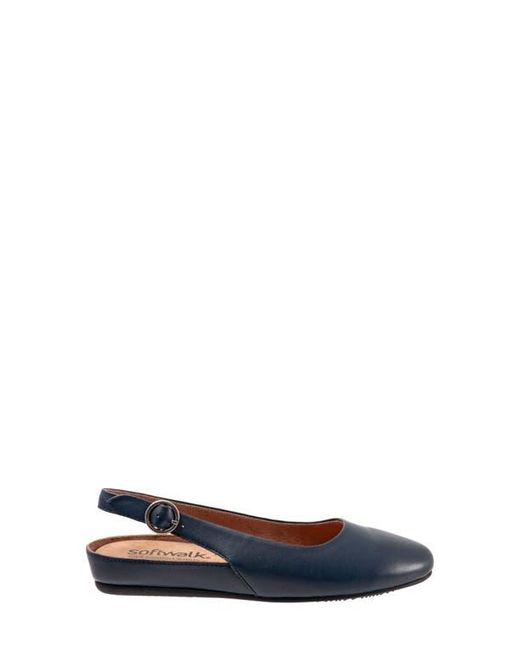 Softwalk® Blue Sandy Slingback Flat Sandal