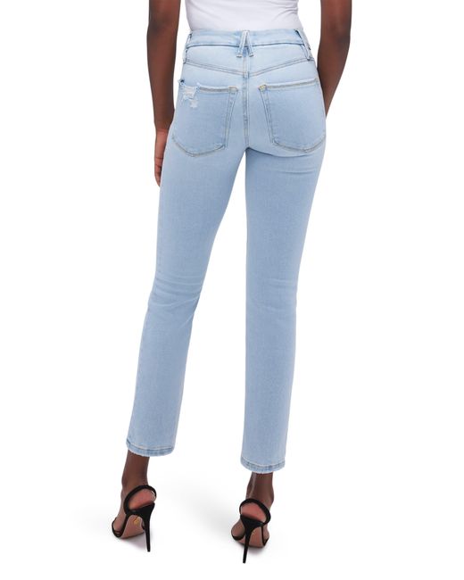 GOOD AMERICAN Blue Good Classic High Waist Ankle Skinny Jeans