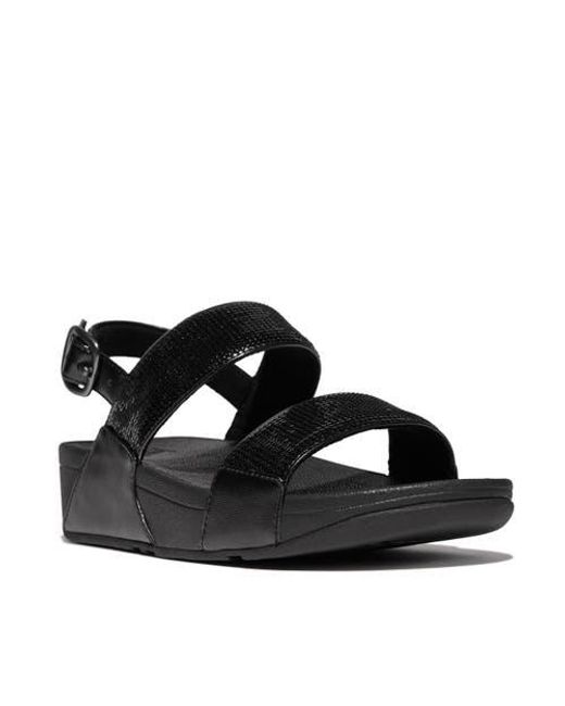 Fitflop Black Lulu Sequin Back-Strap Sandals