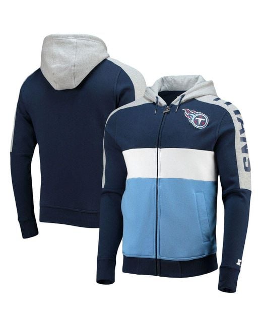 Starter /light Blue Tennessee Titans Playoffs Color Block Full-zip