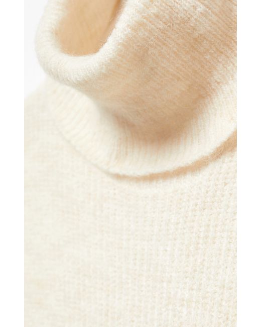 Mango White Turtleneck Long Sleeve Sweater Dress