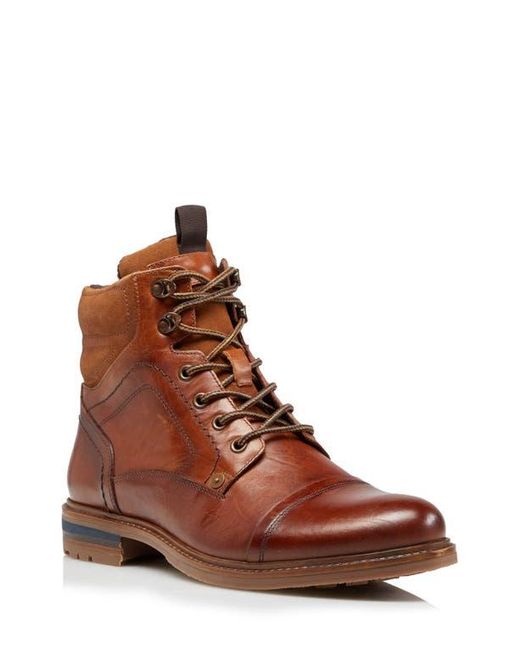 Dune Brown Candor Lace-Up Cap Toe Boot for men