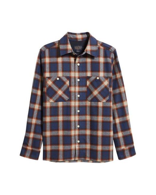 Pendleton Blue Umatilla Wool Button-Up Work Shirt for men