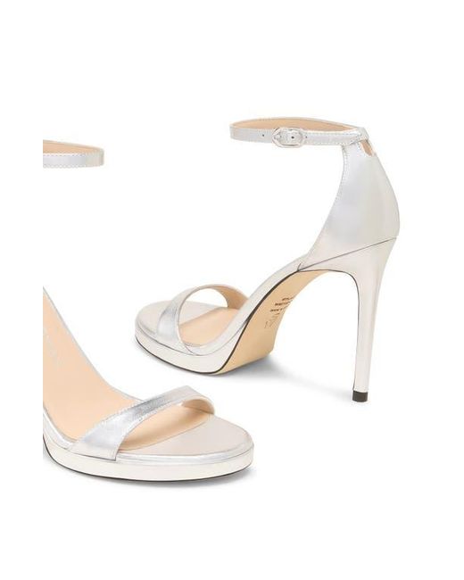 Stuart Weitzman White Nudist Platform Sandal