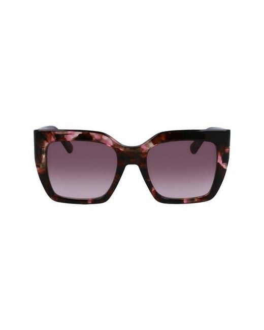Longchamp Purple 53Mm Rectangular Sunglasses