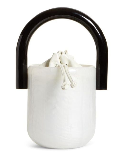 Cult Gaia White Olivia Bucket Bag