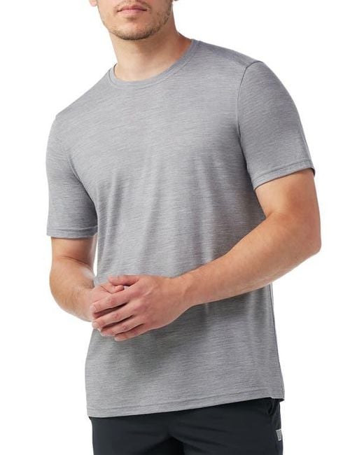 Smartwool Gray Active Performance Wool Blend T-Shirt for men
