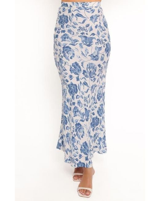 Petal & Pup Blue Claud Floral Maxi Skirt