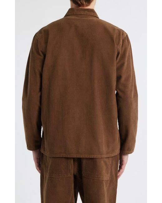 Service Works Brown Organic Cotton Corduroy Button-Up Chore Coat for men