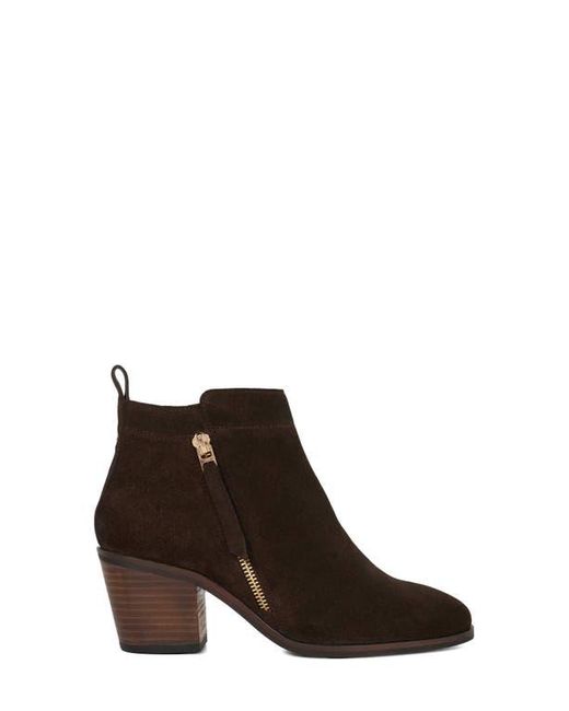 Dune Brown Paicing Block Heel Bootie