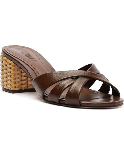 SCHUTZ SHOES Brown Keefa Slide Sandal