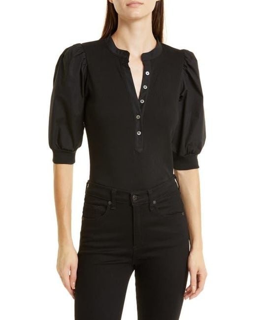 Veronica Beard Black Coralee Front Button Blouse