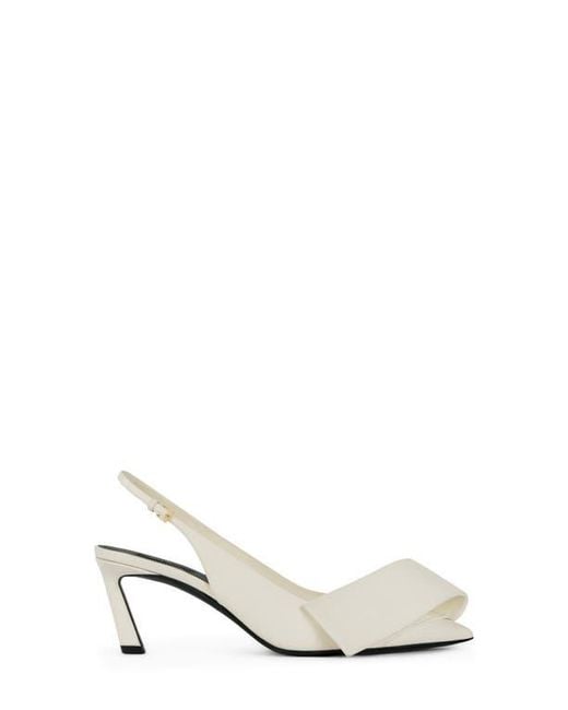 Givenchy White Twisted Ribbon Slingback Pump
