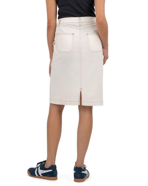 Kut From The Kloth White Isla Button Front Denim Skirt