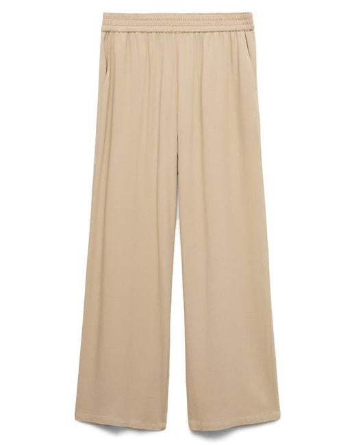 Mango Natural Pull On Wide Leg Pants