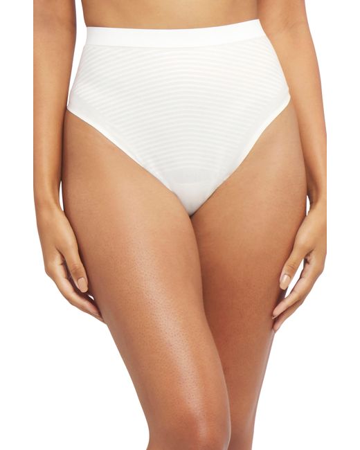 Spanx White Spanxshape Invisible Cotton Blend Thong