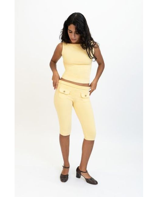 Oddli Natural Button Capris