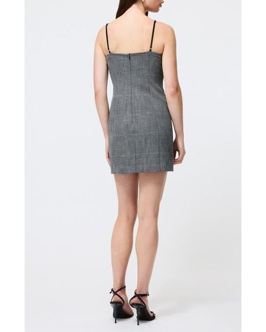 French Connection Gray Owen Plaid Peekaboo Minidress
