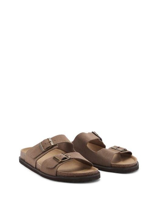 Mango Brown Buckled Slide Sandal for men