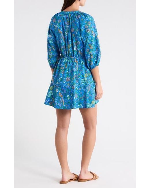 Sugarlips Blue Dabria Split Neck Minidress