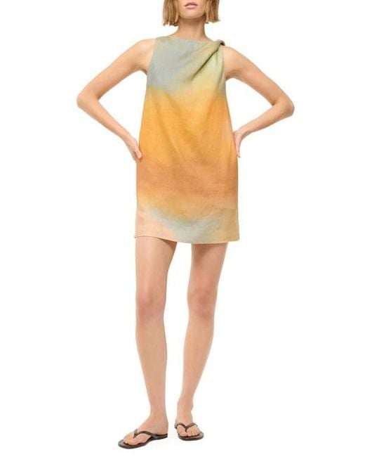 Staud Orange Boa Ombré Linen Shift Dress