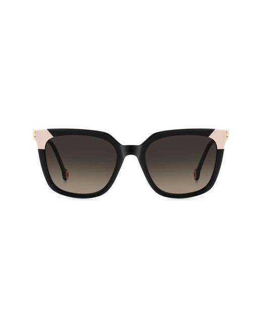 Carolina Herrera Black 53Mm Rectangular Sunglasses