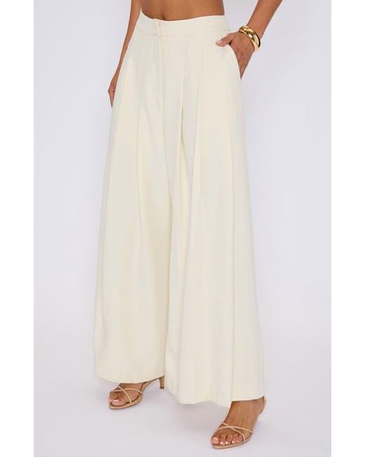 Vici Collection White Pleated Wide Leg Pants