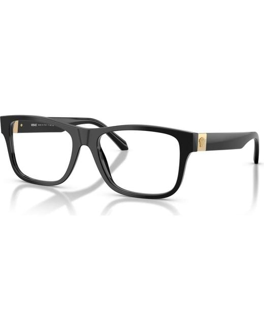 Versace Black 54Mm Square Optical Glasses for men
